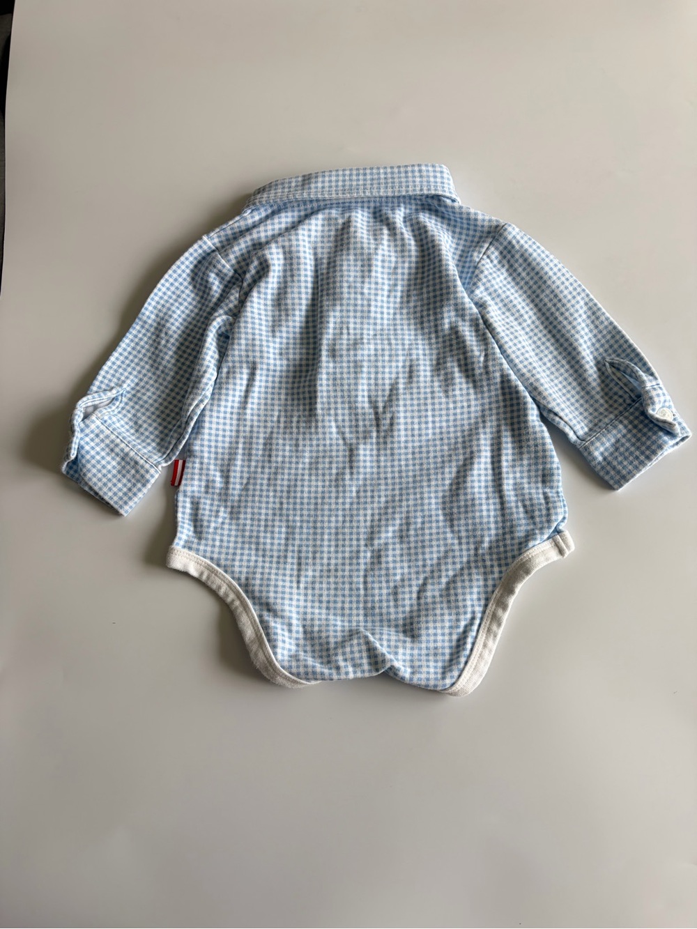 Bundle of Baby Boy Onesies Size 12-18 Months Long Sleeve Blue Gingham Gray Teal - Picture 6 of 16